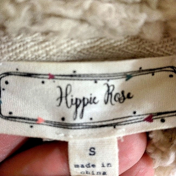 Hippie Rose 1/4 Zip Fleece Pullover Top Small Pockets Drawstring Faux Fur - Picture 4 of 6